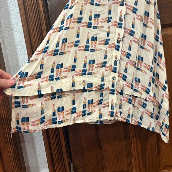 Anthropologie Maeve Tesni Lipstick Print Swing Tank Size 4 EUC $118 100% rayon - Picture 11 of 16